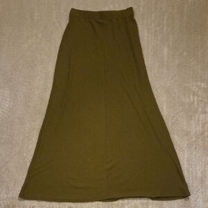 Reformation Olive Green Maxi Skirt